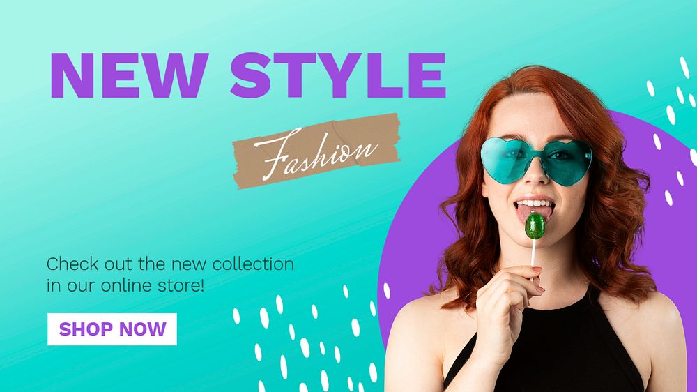 Women's fashion PowerPoint presentation template, promotion ad