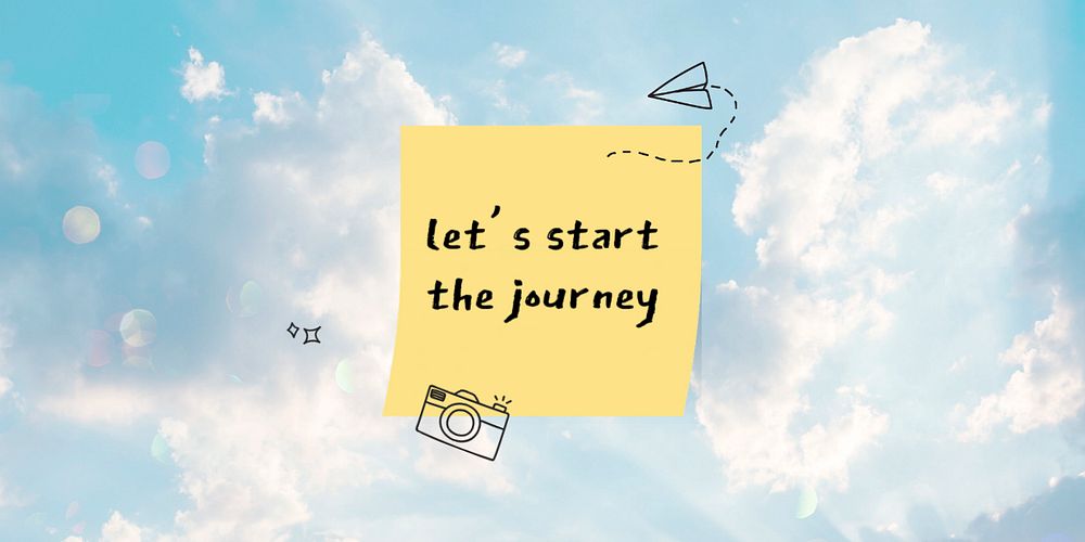 Travel quote Twitter post template, blue sky design