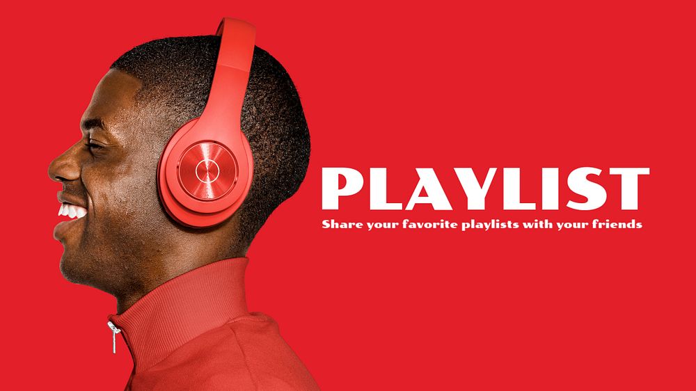 Red music template, Facebook event cover