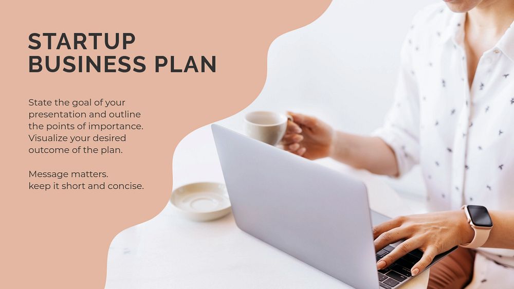 Business plan presentation template, feminine, aesthetic editable design