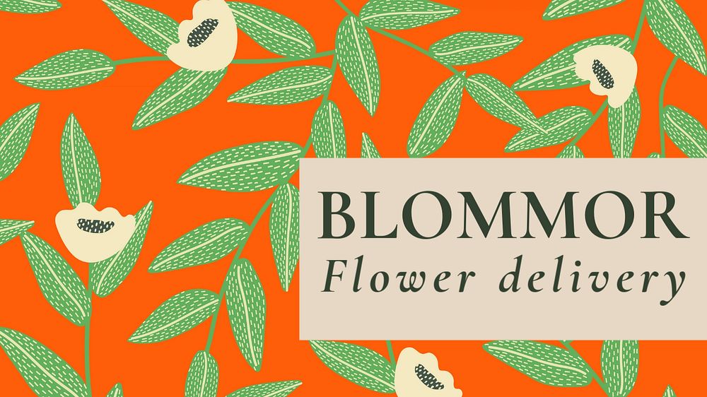 Flower delivery desktop wallpaper template, minimal illustration