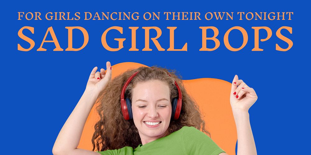 Music Twitter post template, girl dancing