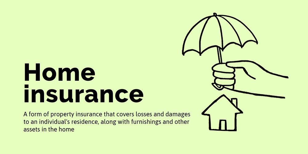 Home insurance Twitter post template, cute doodle 