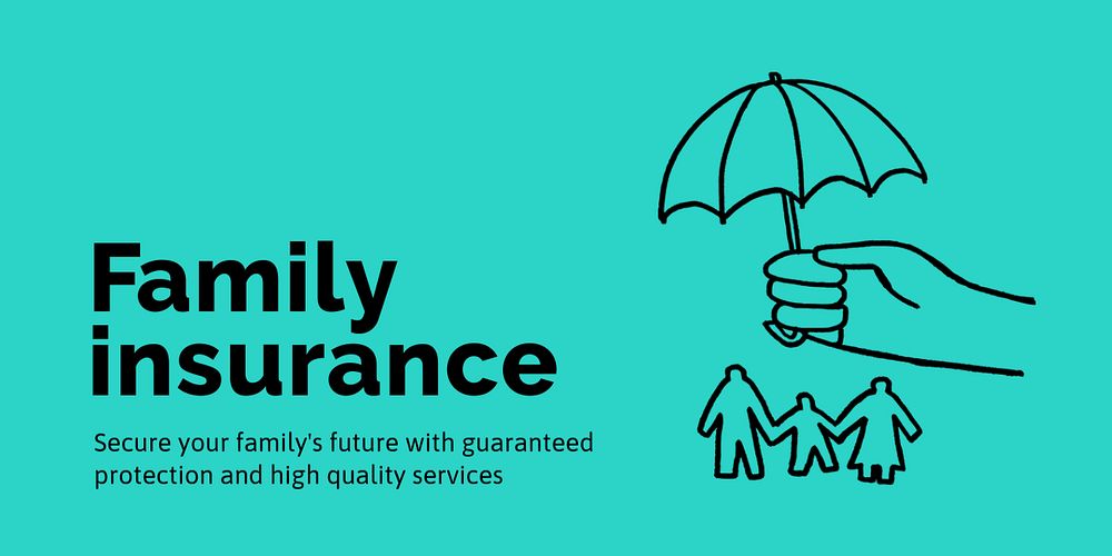 Family insurance Twitter post template, cute doodle
