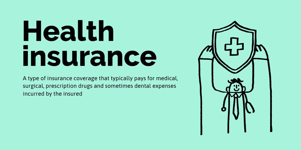 Health insurance Twitter post template, cute doodle 