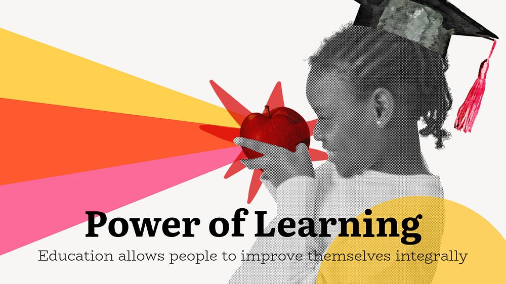 Kid learning PowerPoint presentation template, education design