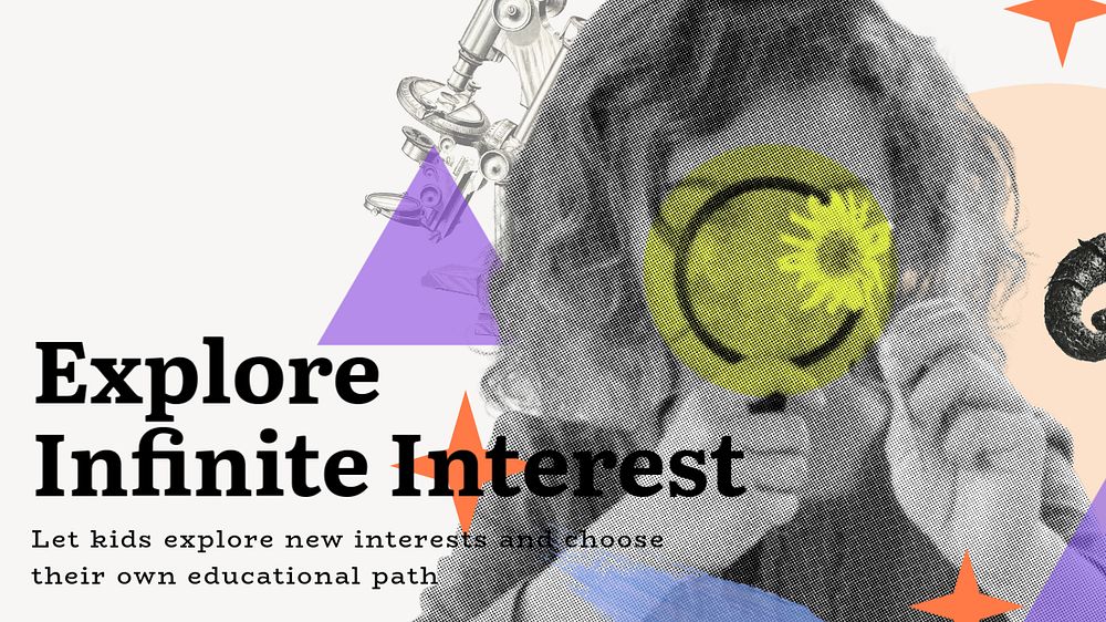 Explore interest Facebook cover template, education editable design