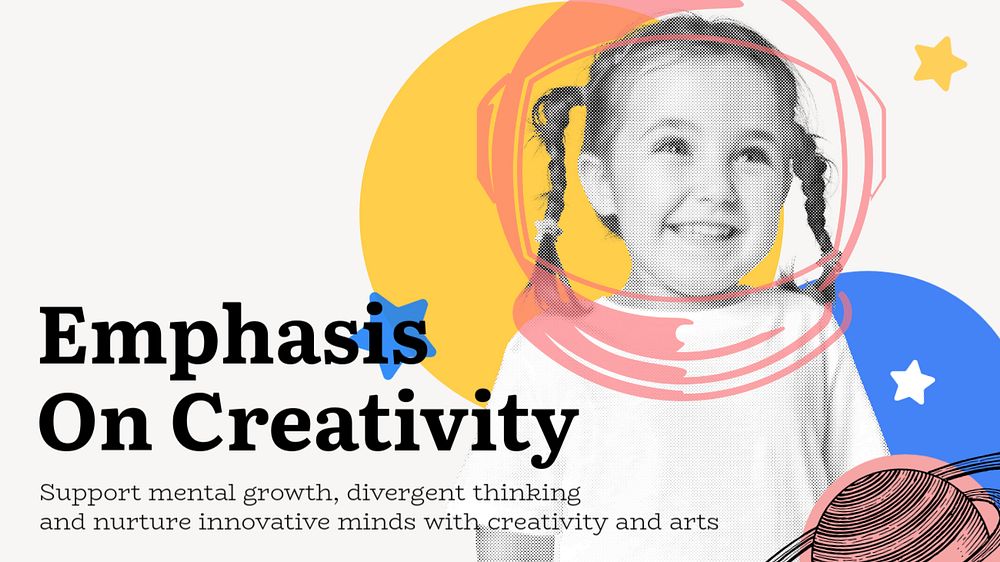 Creative learning Facebook cover template, education design