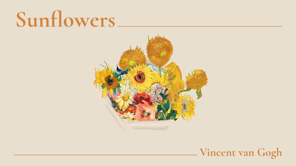 Van Gogh ppt presentation template, vintage painting remixed by rawpixel