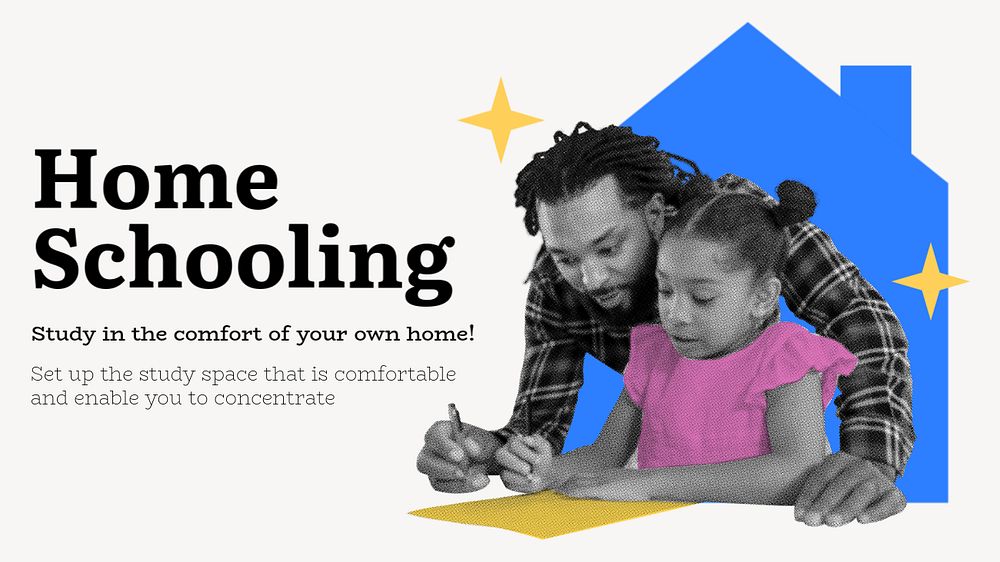 Homeschooling ppt presentation template, education design