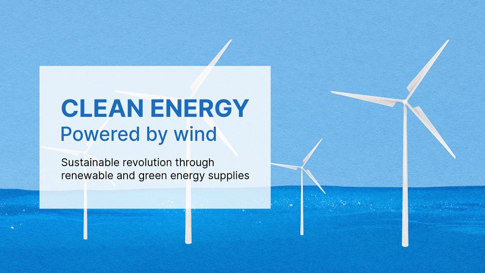Clean energy Youtube thumbnail template, offshore wind farm