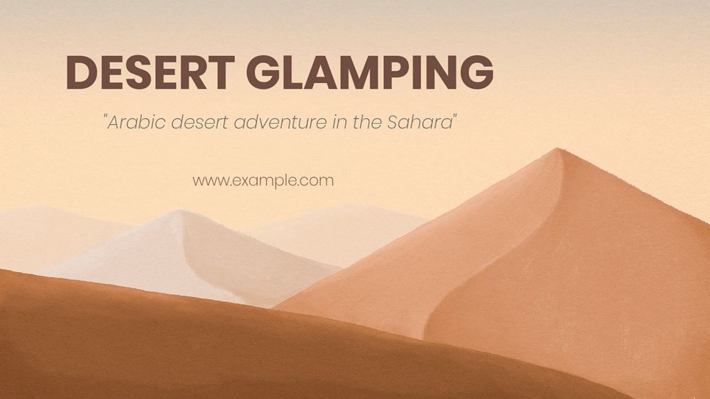 Watercolor desert blog banner template, landscape illustration
