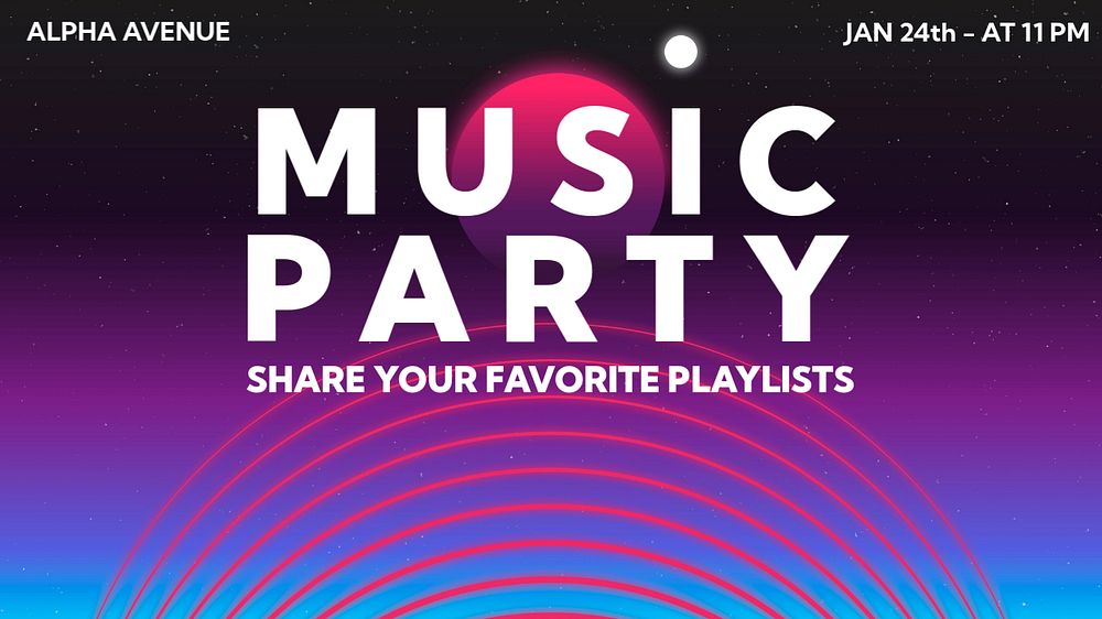 Music party blog banner template