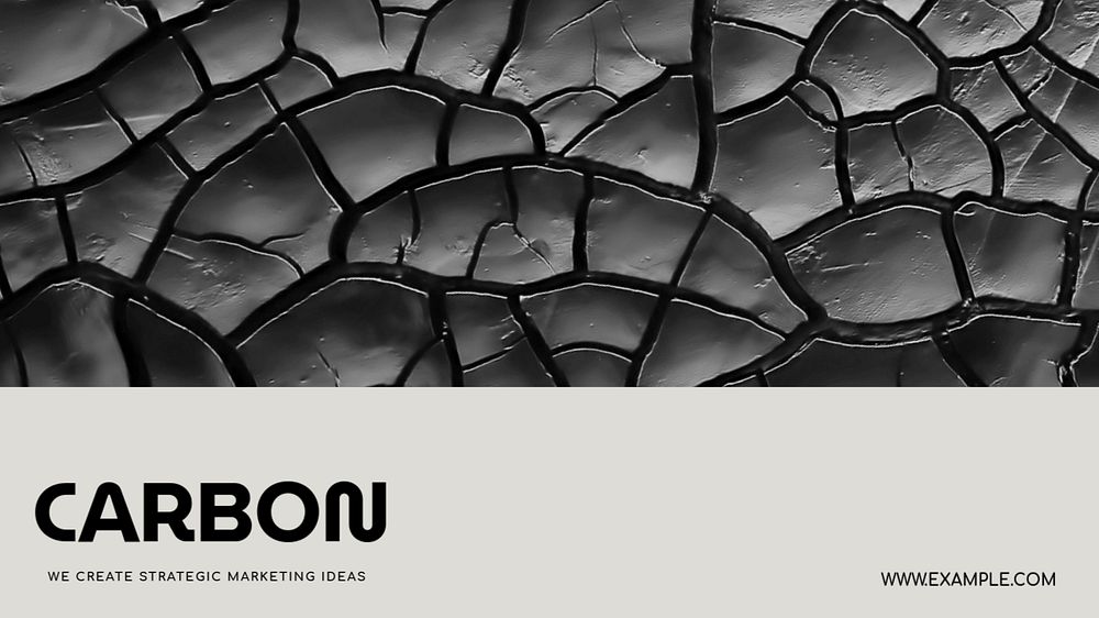 Cracked texture presentation editable template, black minimal design