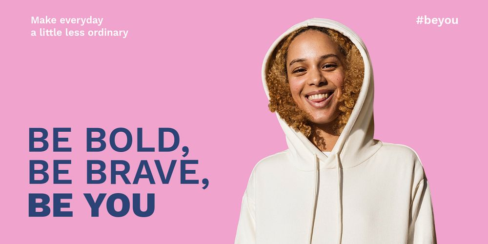 Customizable motivational Twitter post template, pink design