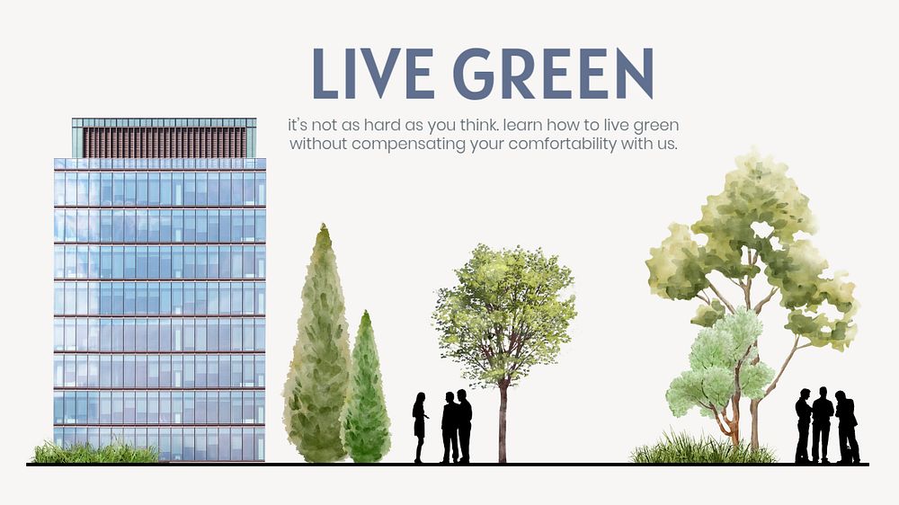 Sustainable living Youtube thumbnail template, editable environment design