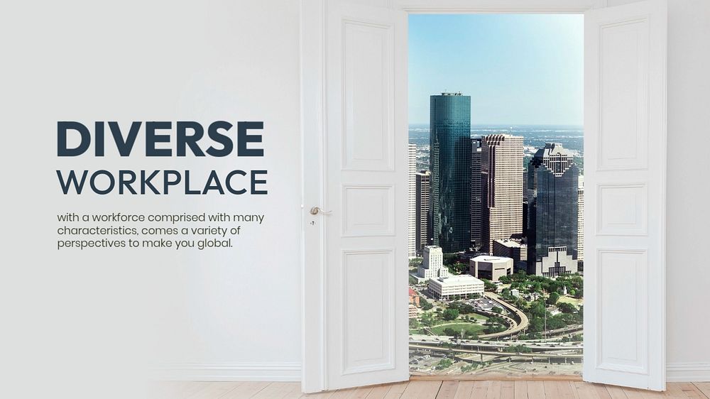 Workplace editable Google Slide template, city living design