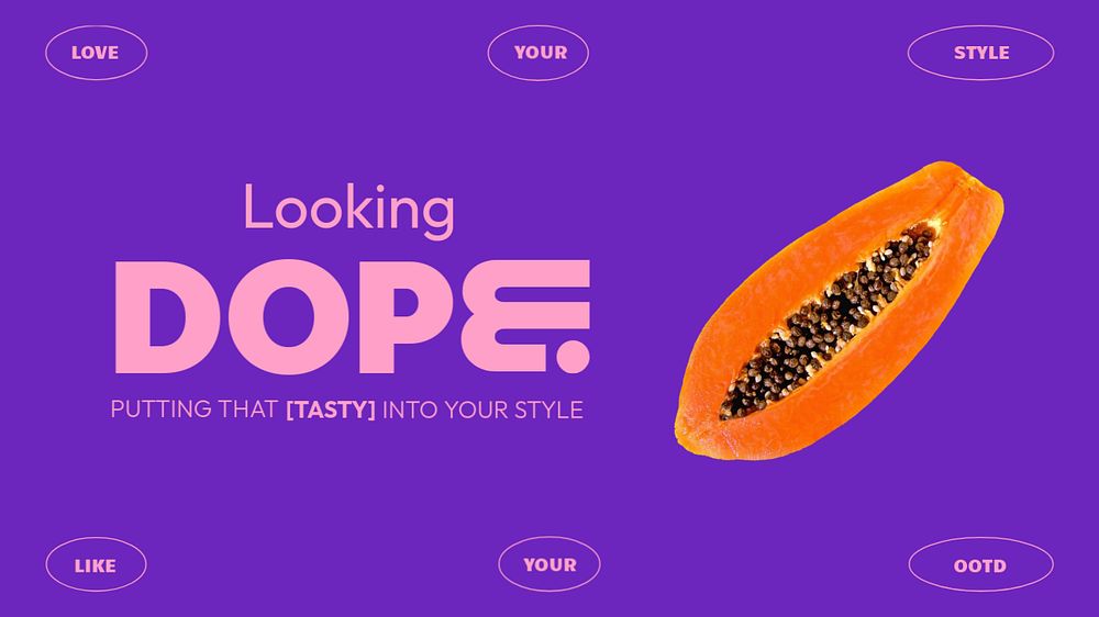 Funky papaya presentation template, purple design