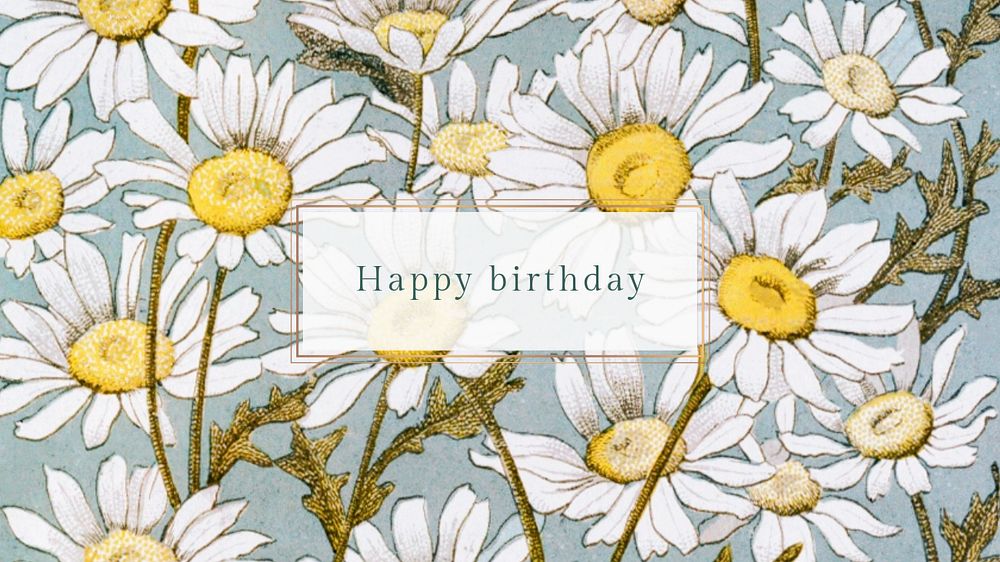 Floral birthday blog banner template, editable design