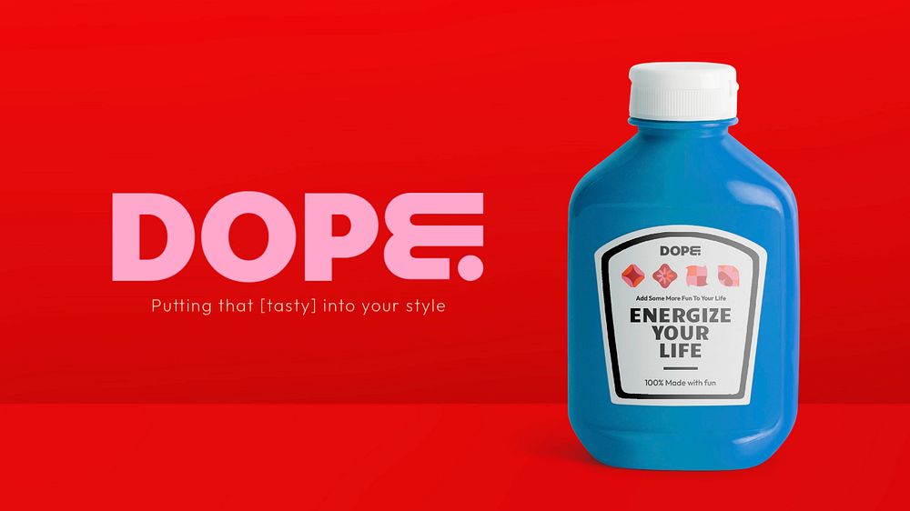 Ketchup bottle PowerPoint template, food branding product