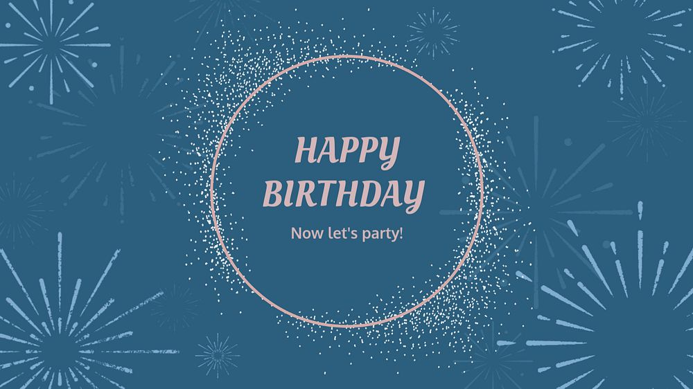 Blue birthday blog banner template, editable design