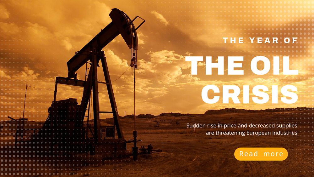 Oil industry blog banner template, editable design 