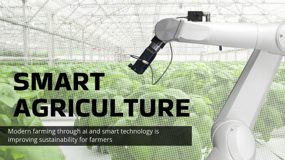 Smart agriculture blog banner template, farming industry design