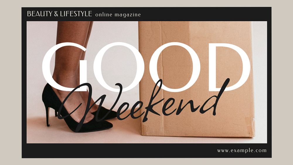 Fashion aesthetic YouTube thumbnail template, online magazine ad