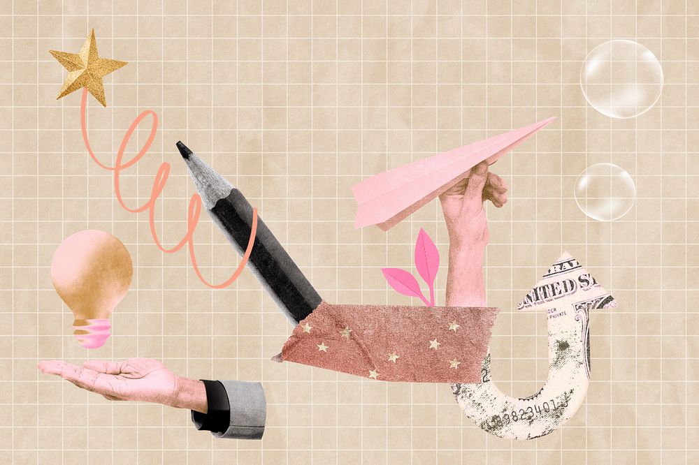 Creative content background, business marketing remixed media