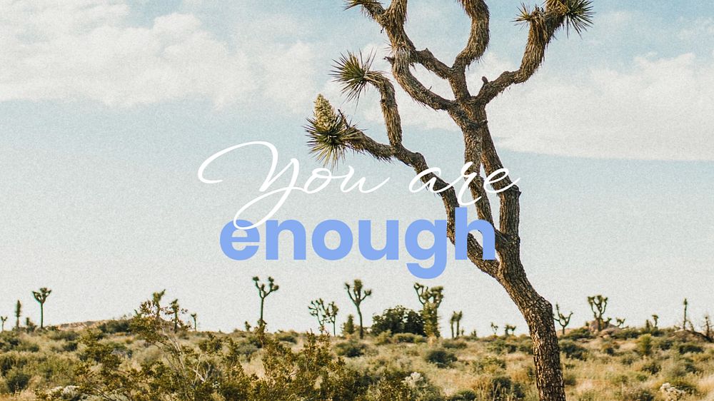 Positive quote desktop wallpaper template, editable design