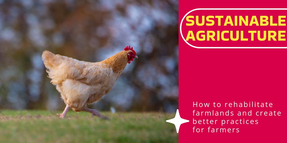 Sustainable agriculture Twitter ad template,  farming industry design