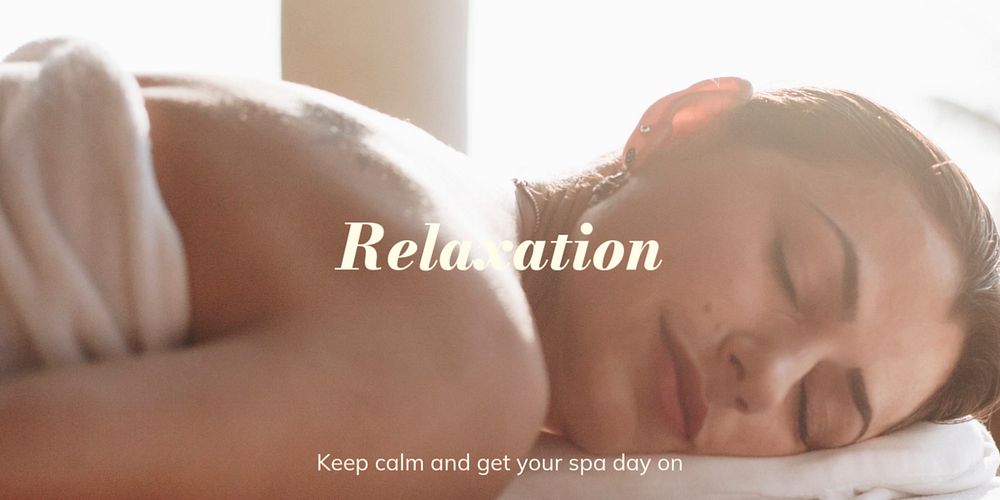 Woman spa Twitter header template, editable text