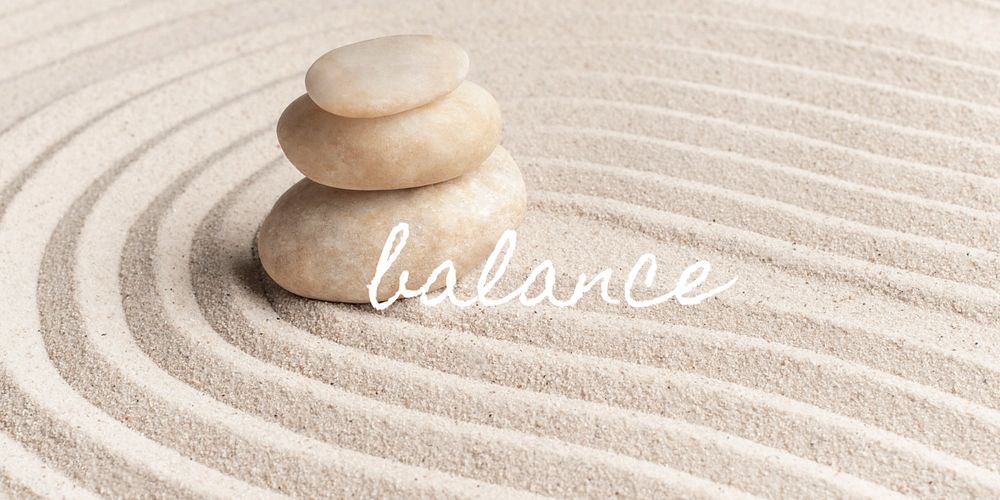 Zen stones Twitter header template, editable text