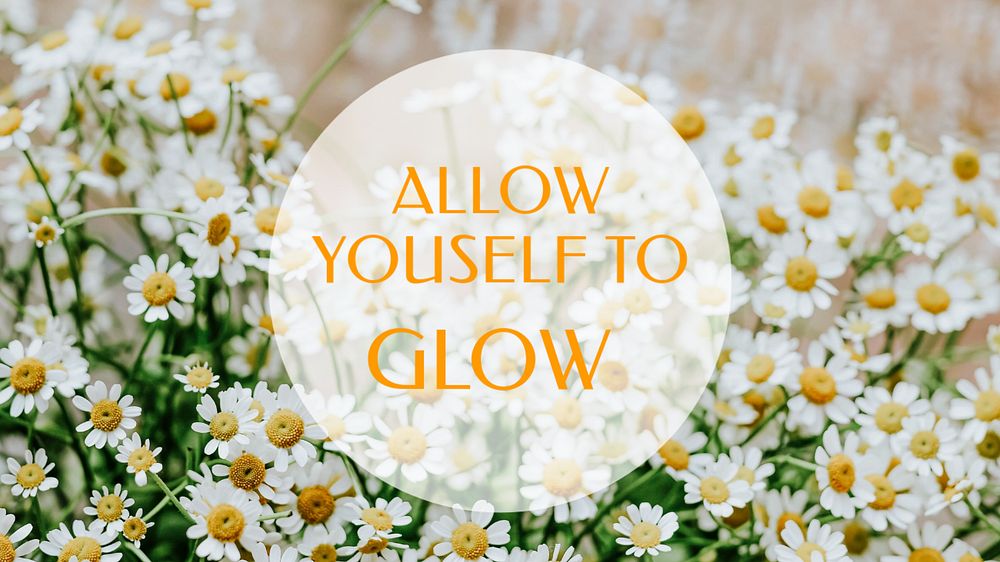 White flower desktop wallpaper template, editable design