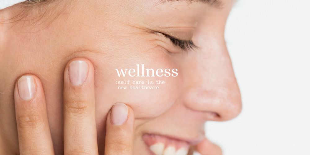 Skincare routine Twitter header template, editable text