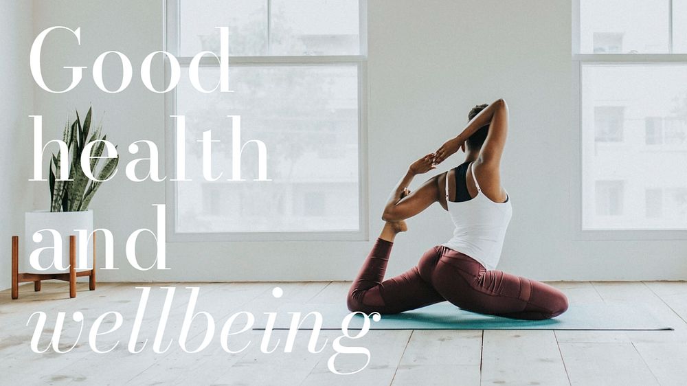 Yoga pose blog banner template, editable text