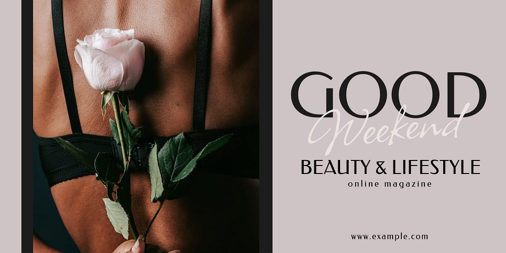 Rose aesthetic Twitter post template, feminine, beauty design