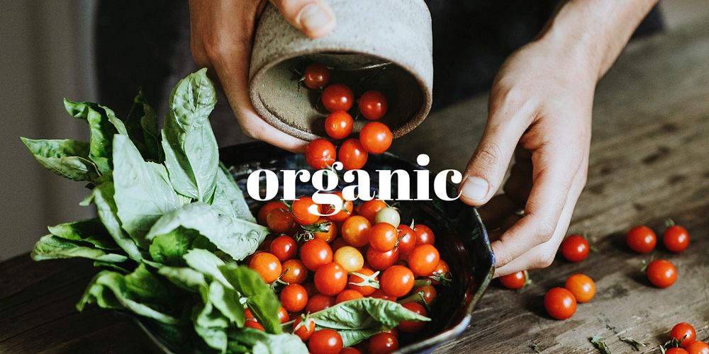 Organic vegetables Twitter header template, editable text
