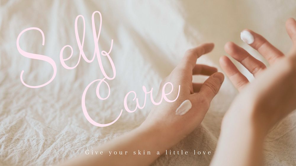 Self care blog banner template, editable text