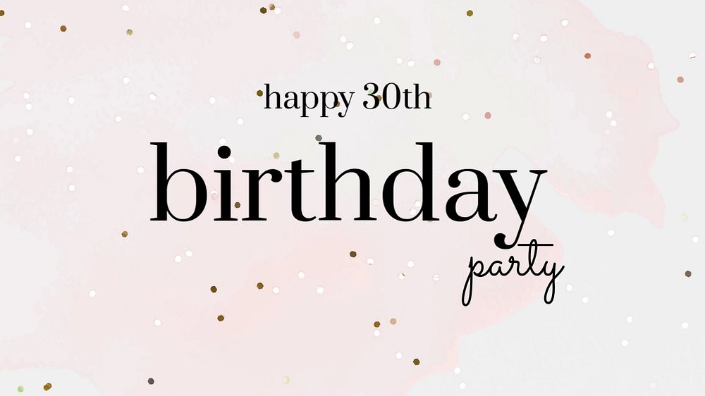 Thirtieth birthday presentation template, confetti design