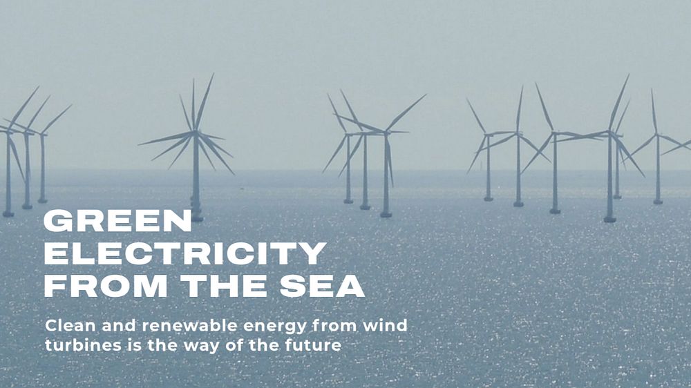 Alternative energy blog banner template, wind power design