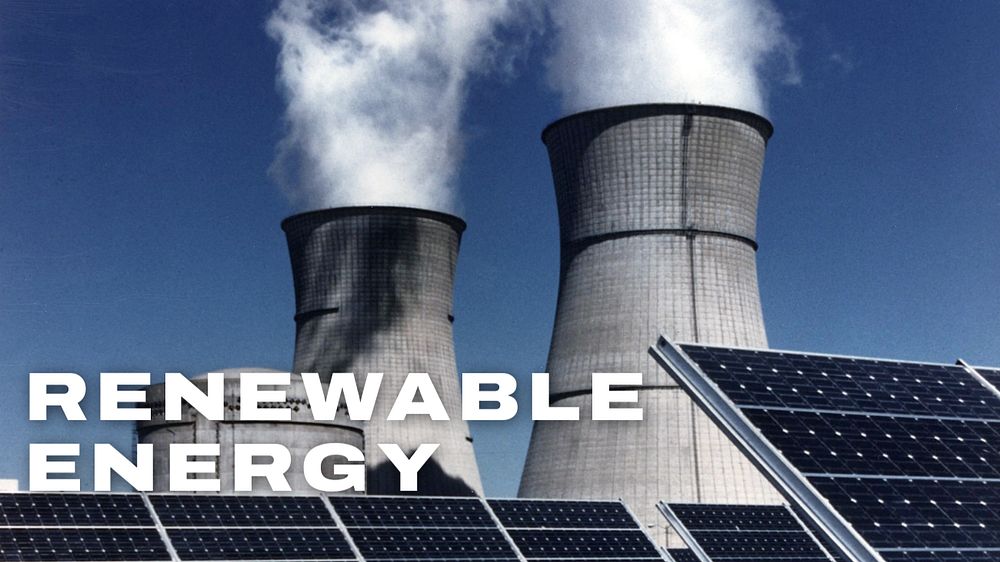 Renewable energy blog banner template, industry design
