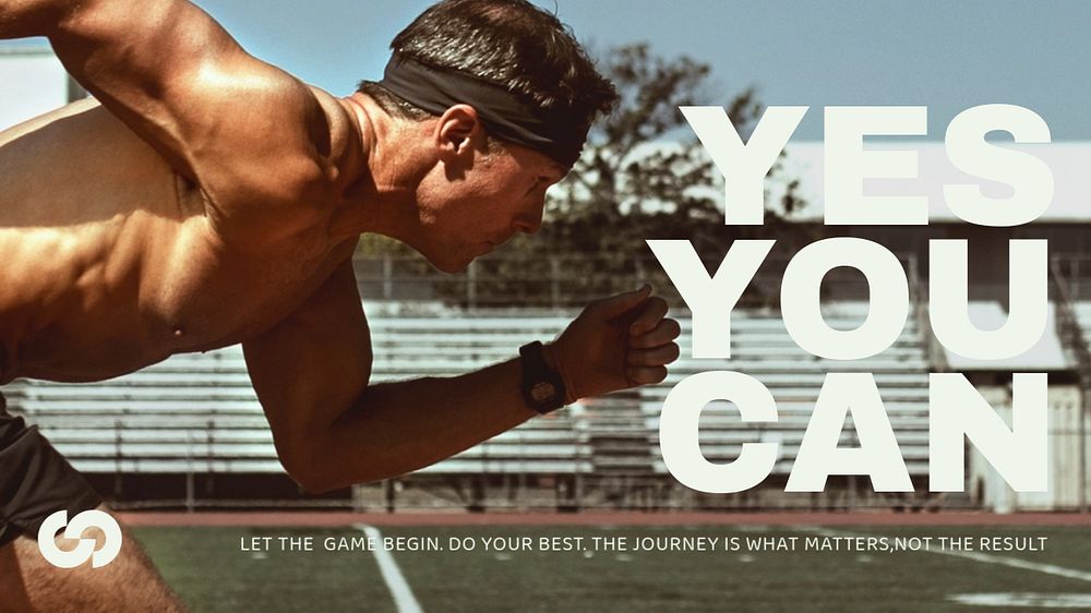 Sports motivation presentation editable template, yes you can text
