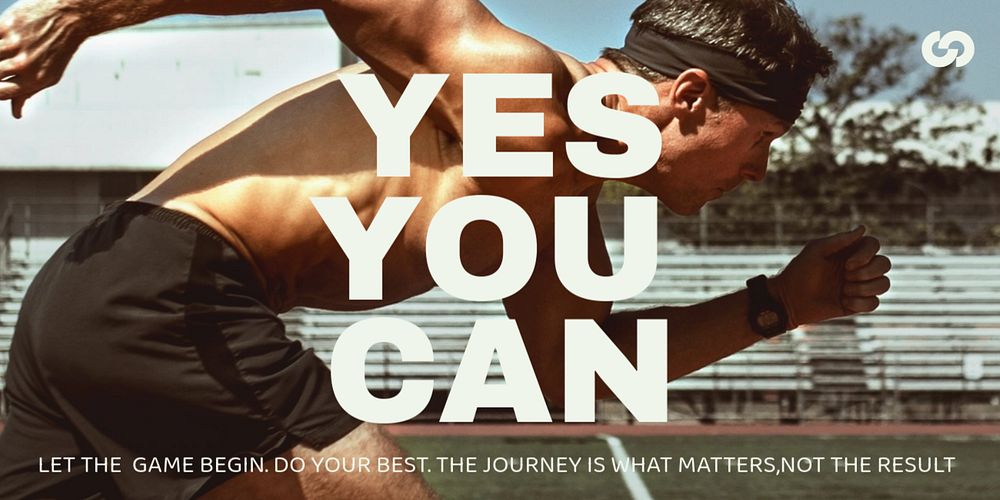 Sports motivation Twitter post template, yes you can text