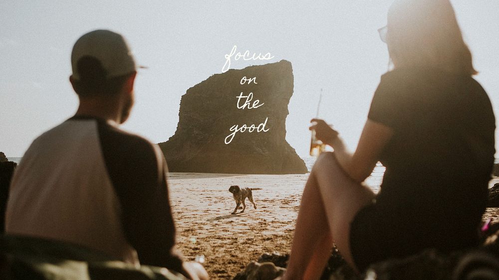 Beach vibes Facebook cover template, editable text