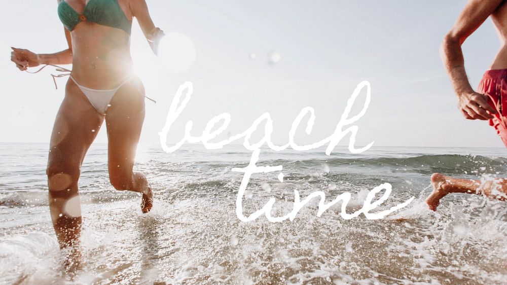 Beach time Facebook cover template, editable text