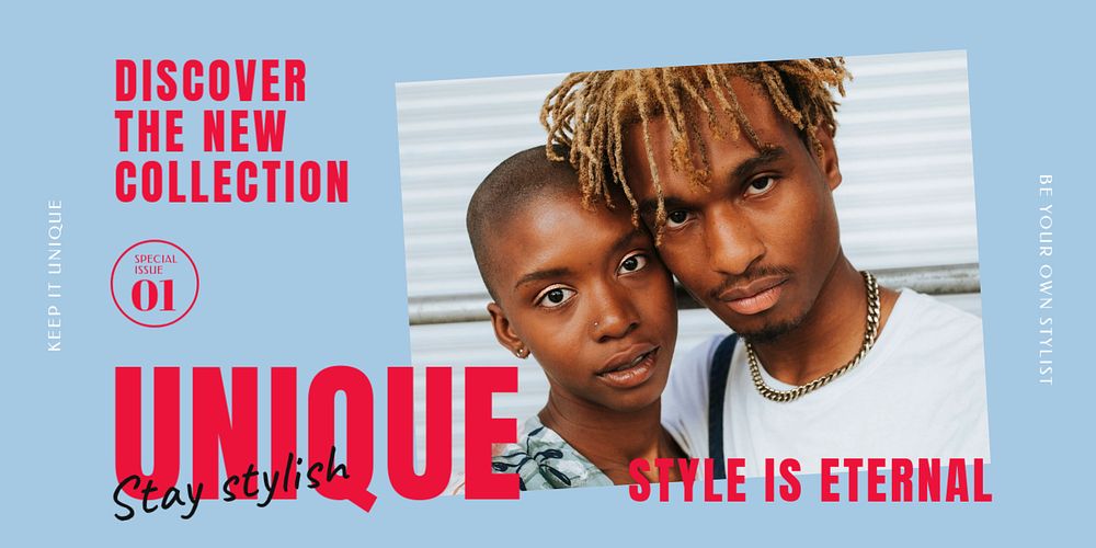 Street fashion Twitter post template, new collection text