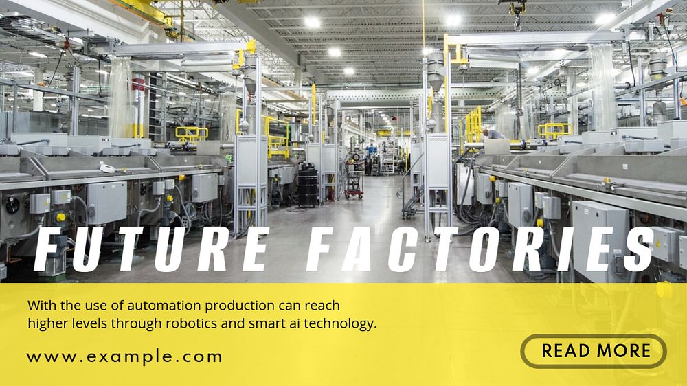 Future factory Google Slide template, editable industry design 
