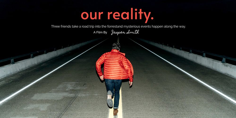 Mysterious road Twitter post template, travel aesthetic