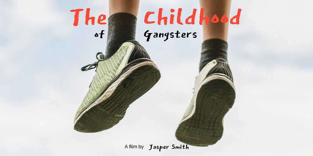 Childhood aesthetic Twitter post template, dangling feet with sneakers